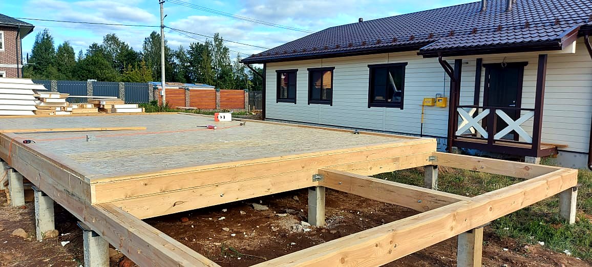 Дом 75 м² по проекту «БарнХаус Отражение», п. Белоостров: фундамент и обвязка