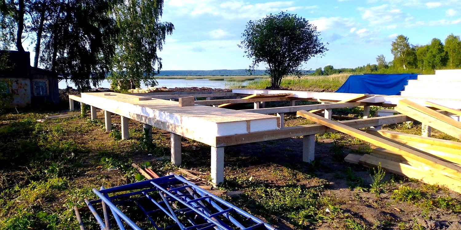 Дом 104 м² по индивидуальному проекту, г. Галич: пол из sip-панелей на отметке 0