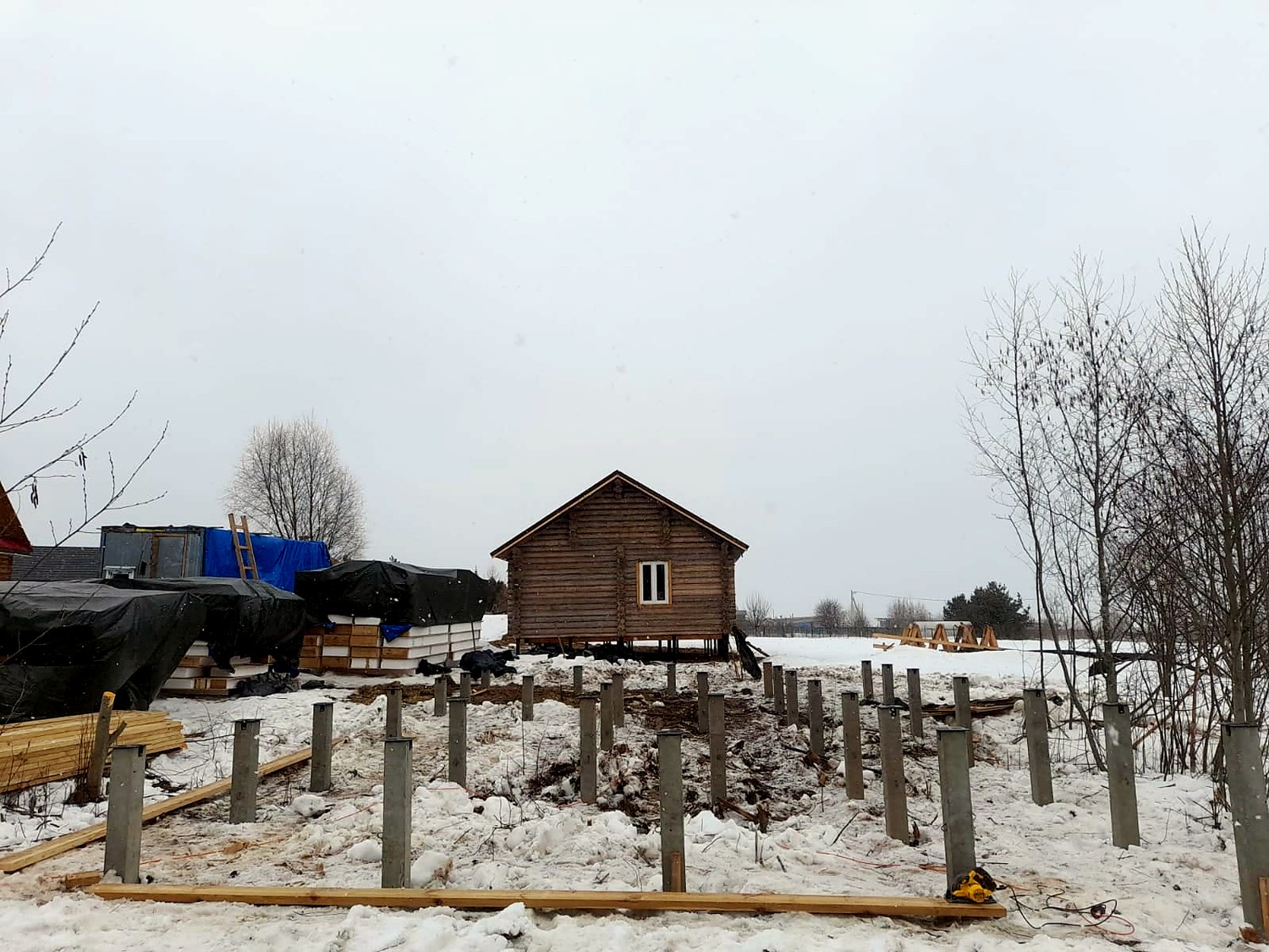 Дом 167 м² по проекту «Мюнхен», д. Овсянники: фундамент и обвязка