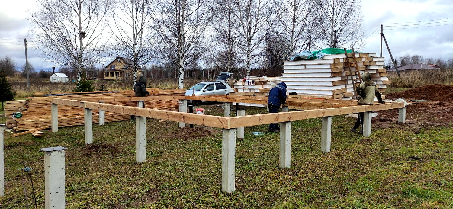 Дом 76 м² по индивидуальному проекту, с. Широково: фундамент и обвязка