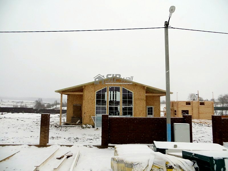 Гостевой дом по индивидуальному проекту, Московская область: монтаж стен